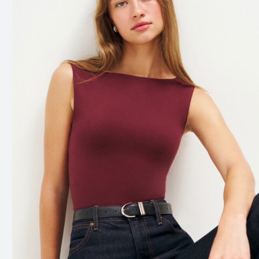 Reformation Dusk Knit Top in Chianti Size XL